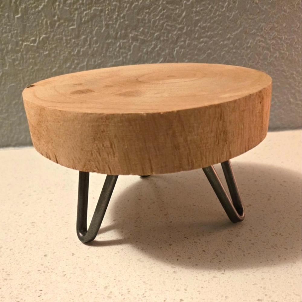 Wooden Candle Display Stand Coaster Rustic And Industrial